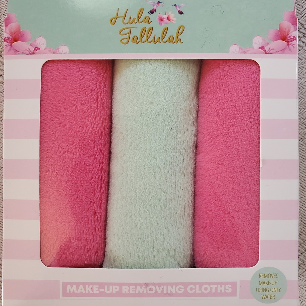Hula Tallulah Makeup Remover‎ Cloths Reusable Facial Cleansing Pads 3-Pack New